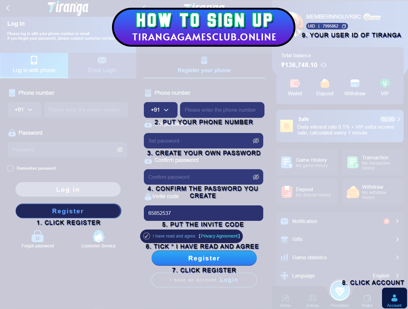 how to sign up in tiranga affiliate program